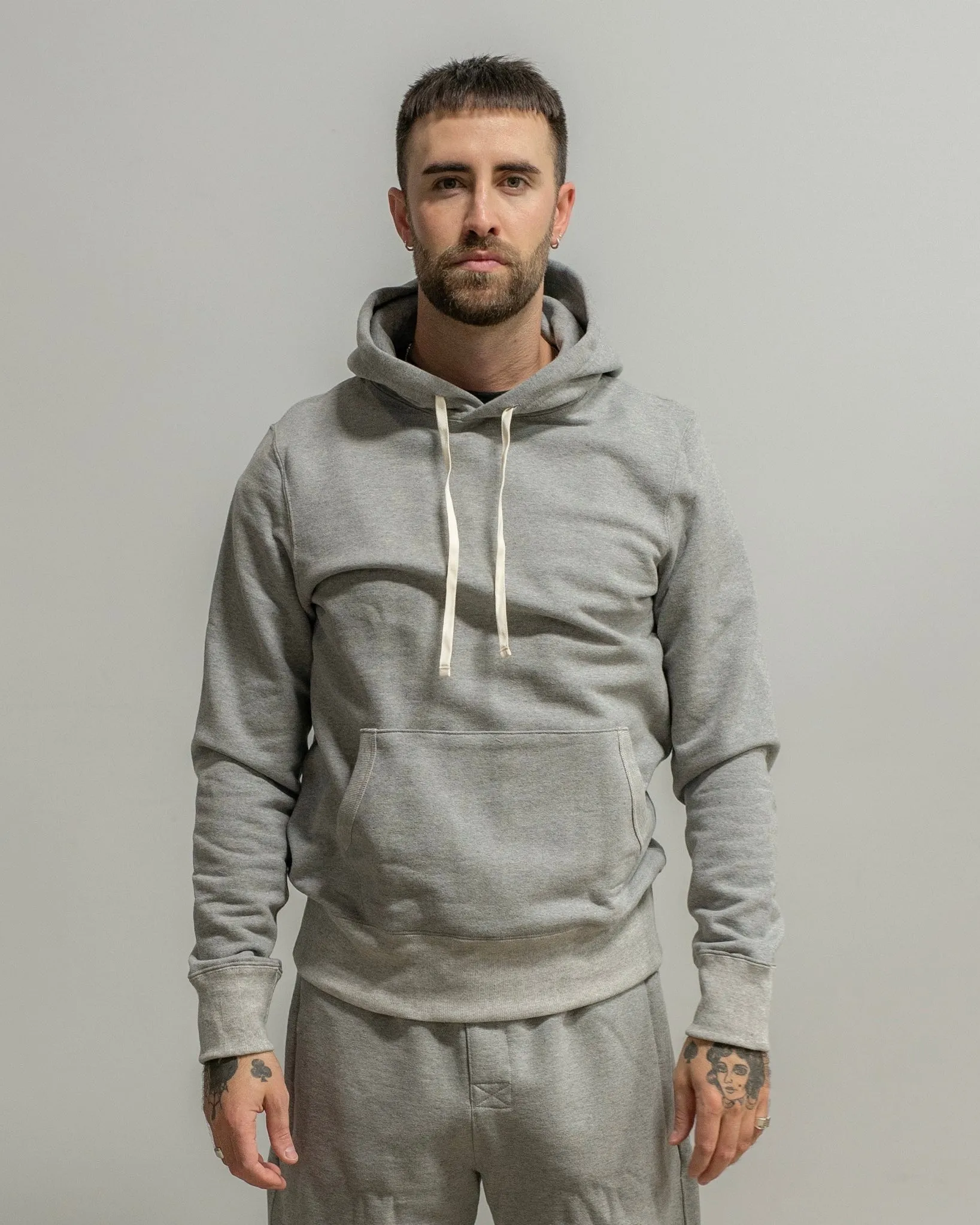 Merz b. Schwanen 382 Loopwheeled Hoodie Grey Melange