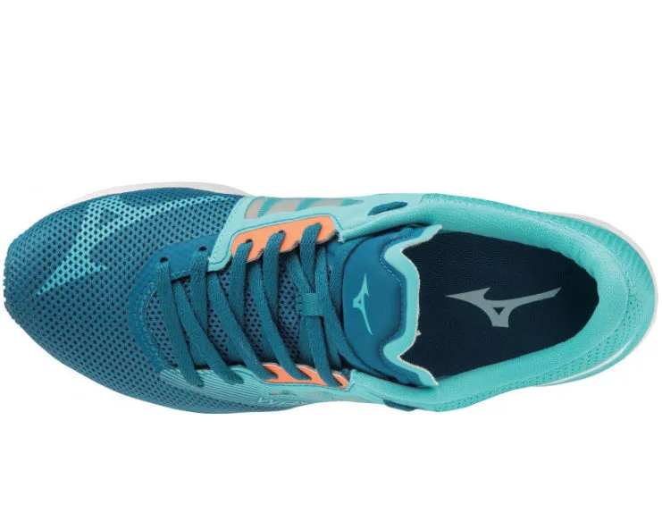 Mizuno Wave Sonic 2 Womens Running Shoes Blue Turquoise Orange