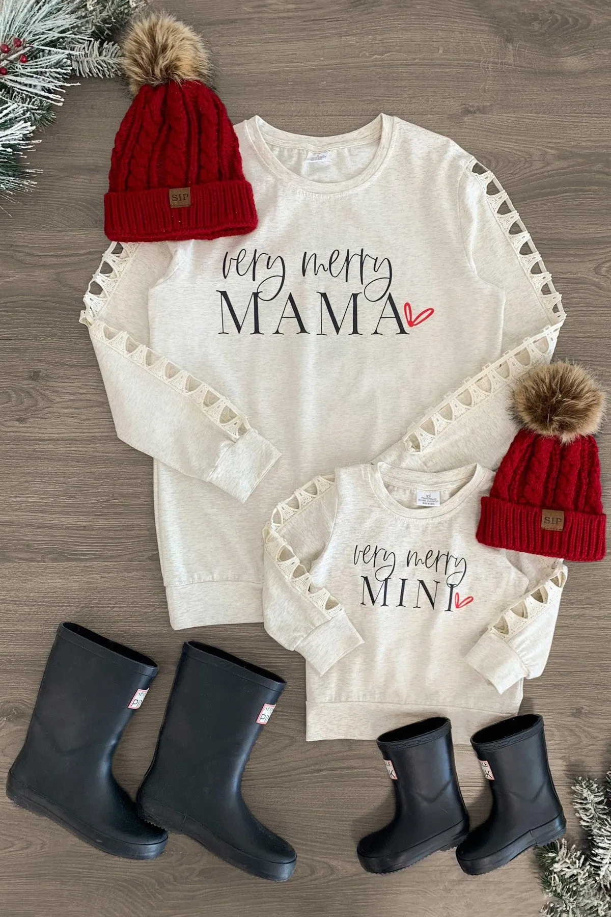 Mom & Me - "Very Merry Mama & Mini" Cream Top