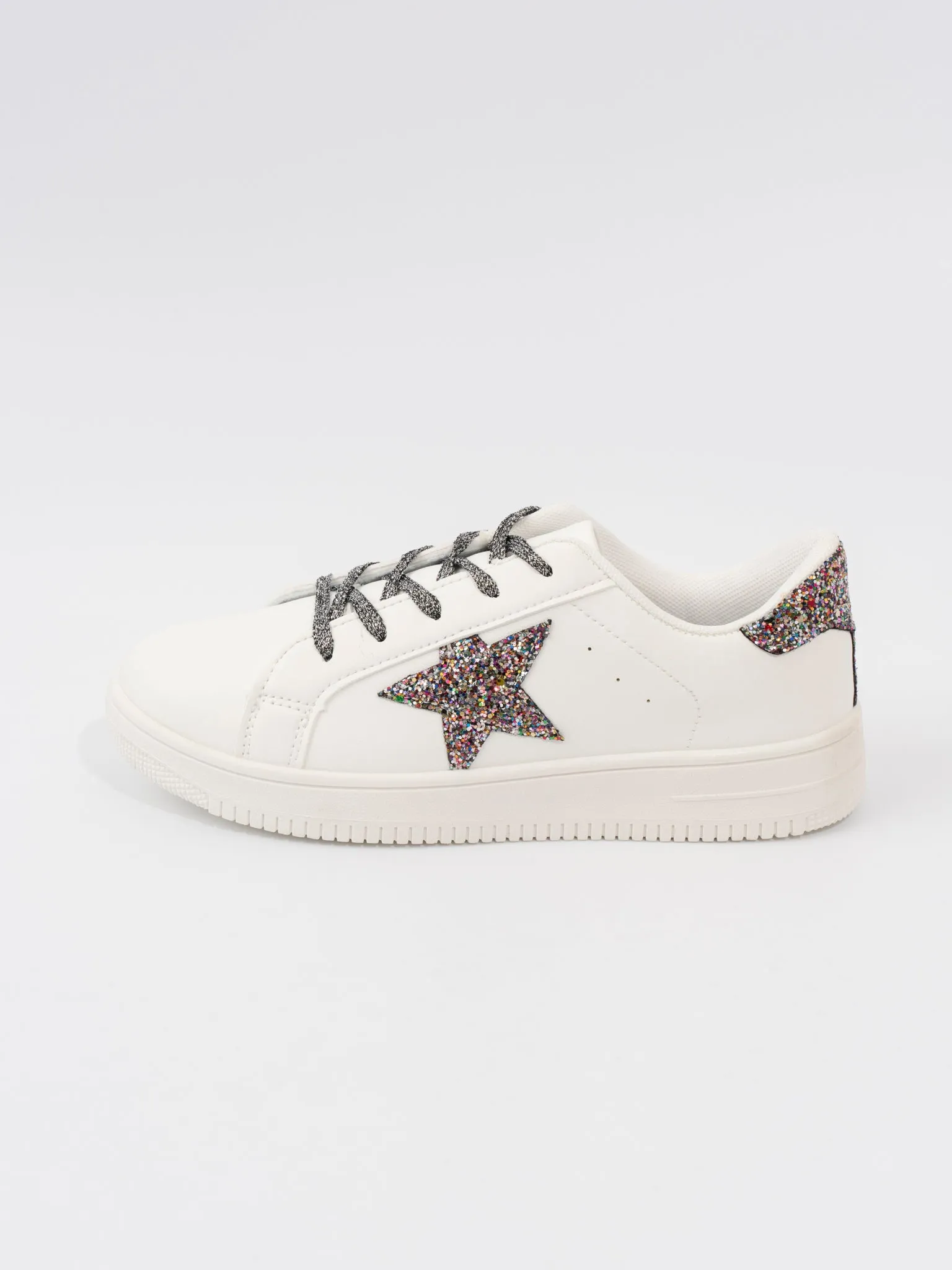 Mom's Sparkle Star Sneaker - Rainbow Glitter