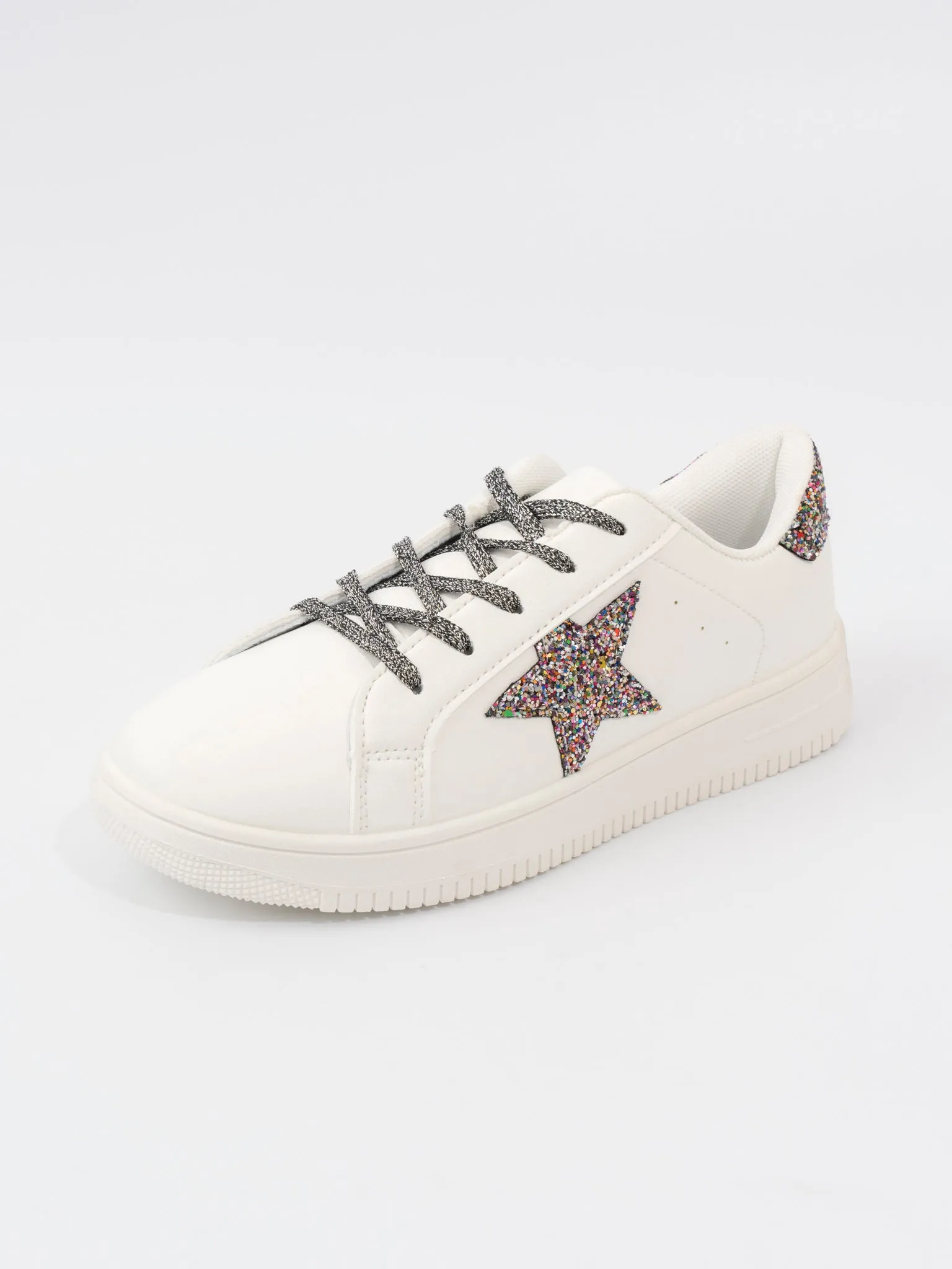 Mom's Sparkle Star Sneaker - Rainbow Glitter