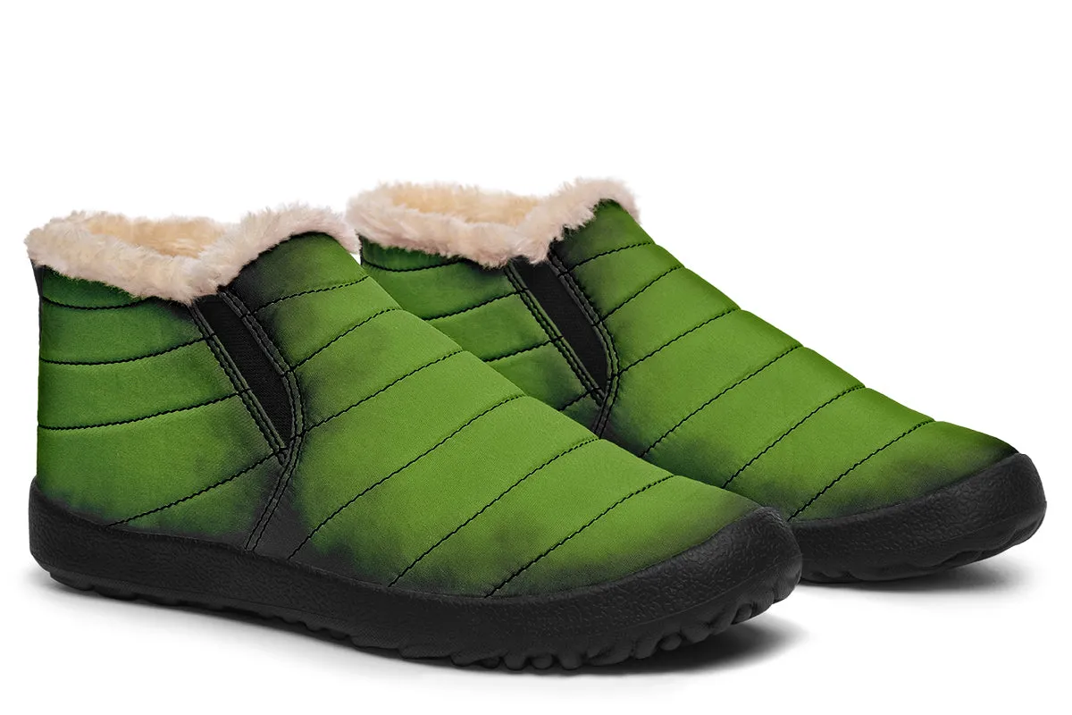 Mystic Moss Winter Sneakers - Warm & Easy Slip-On Shoes Lined with Vegan Wool with Anti-Slip Soles