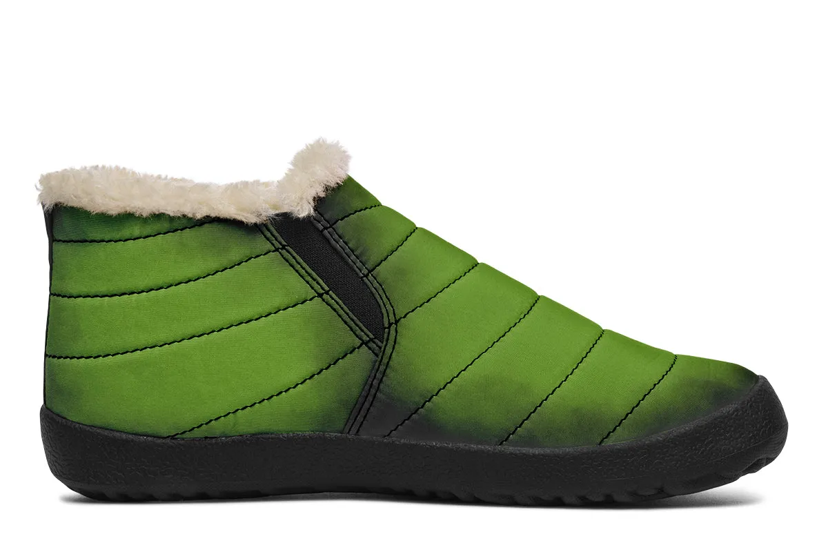 Mystic Moss Winter Sneakers - Warm & Easy Slip-On Shoes Lined with Vegan Wool with Anti-Slip Soles