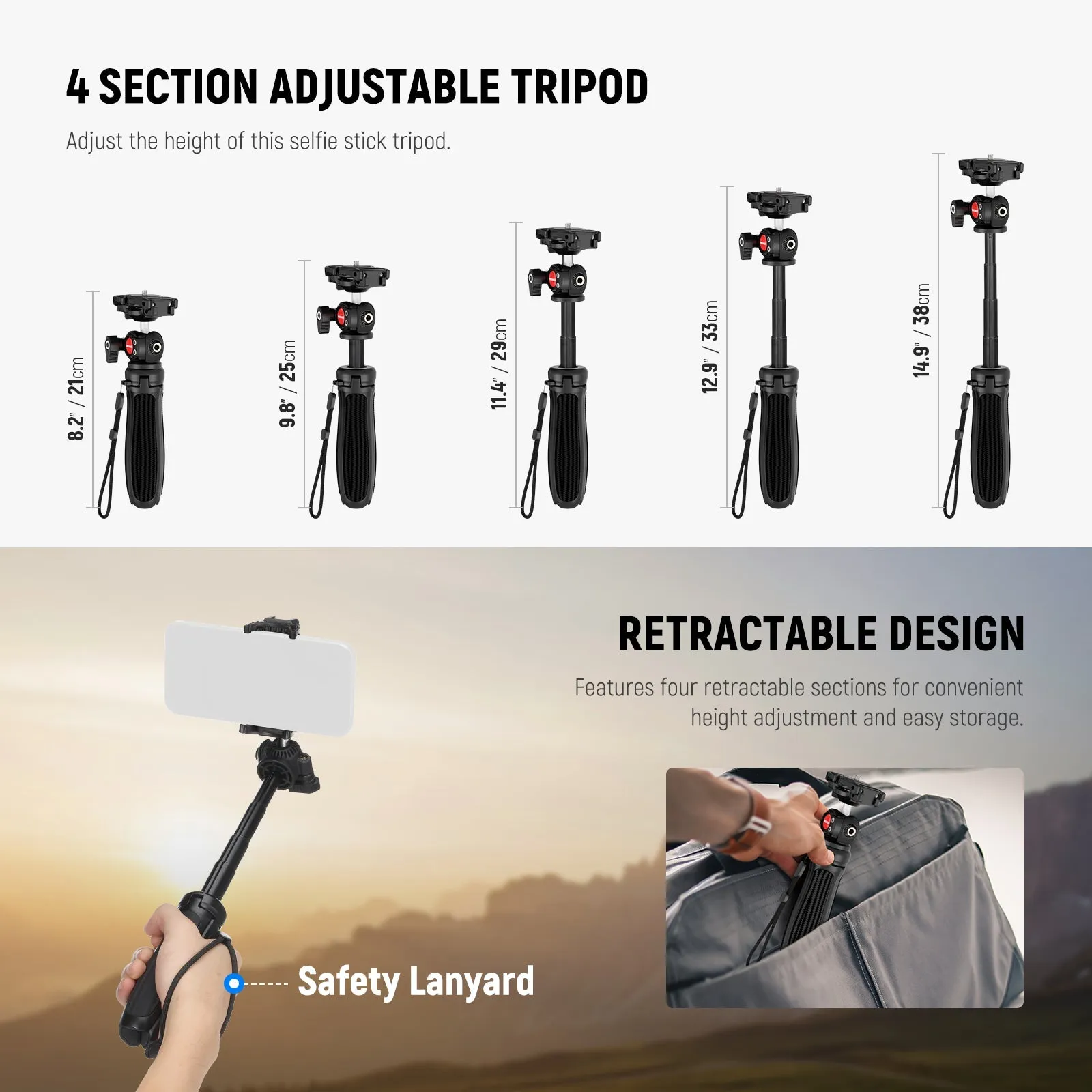 NEEWER TP38 15" Phone Camera Tripod