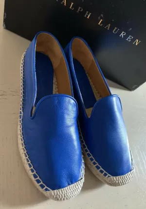 NIB $550 Ralph Lauren Purple Label Women Espadrille Blue 5.5 US ( 35.5 Eu )