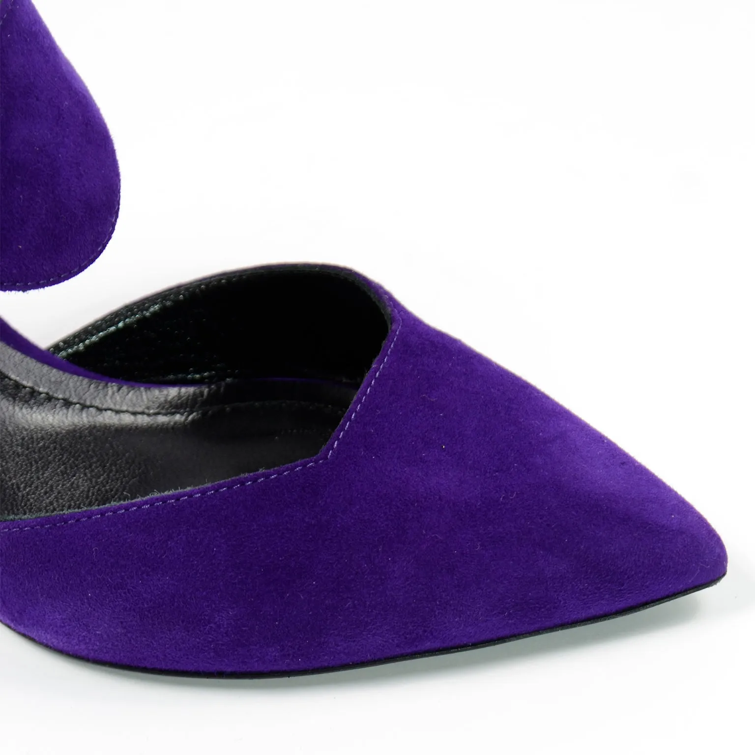 Nicholas Kirkwood Shoes Purple Suede Pointed Toe Slingback Heels