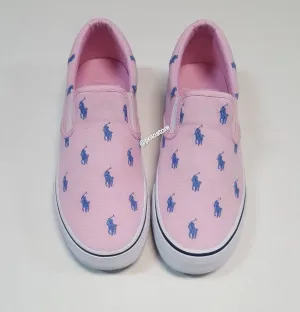 Nwt Polo Ralph Lauren Pink Allover Pony Slip On Sneakers