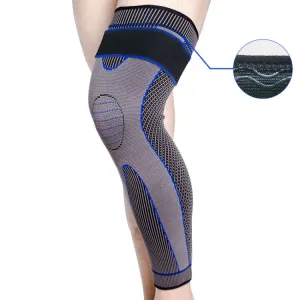 Nylon Knitted Riding Sports Extended Knee Pads, Size: M(Blue Pressurized Anti-slip)