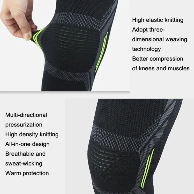 Nylon Sports Protective Gear Four-Way Stretch Knit Knee Pads, Size: XL(Dark Green)