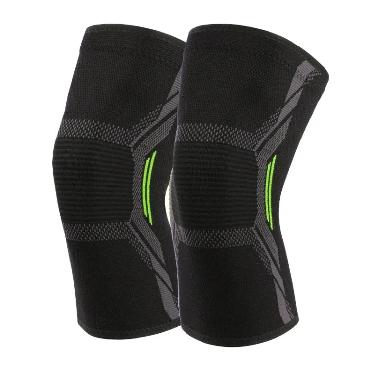 Nylon Sports Protective Gear Four-Way Stretch Knit Knee Pads, Size: XL(Dark Green)