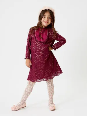 One Friday Deep Maroon Lacework Dress