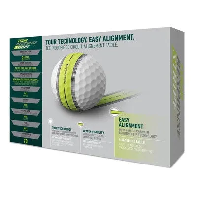 Open Box - TaylorMade Tour Response Stripe Golf Balls - 12bp