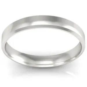 Platinum Wedding Band Beveled 3mm