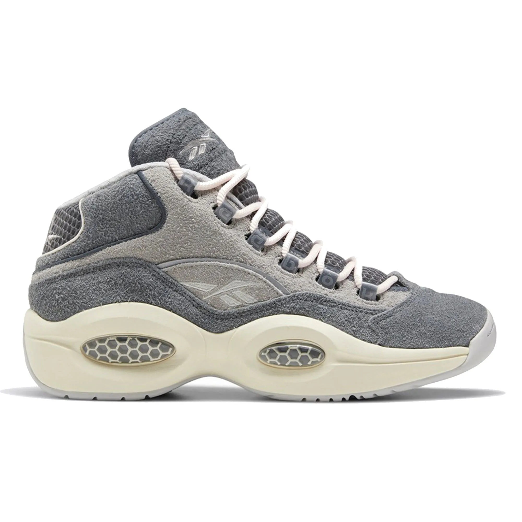 Reebok Men's Question Mid Suede Shoes - Grey / Steel / Chalk White