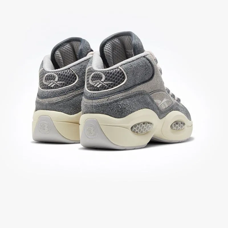 Reebok Men's Question Mid Suede Shoes - Grey / Steel / Chalk White