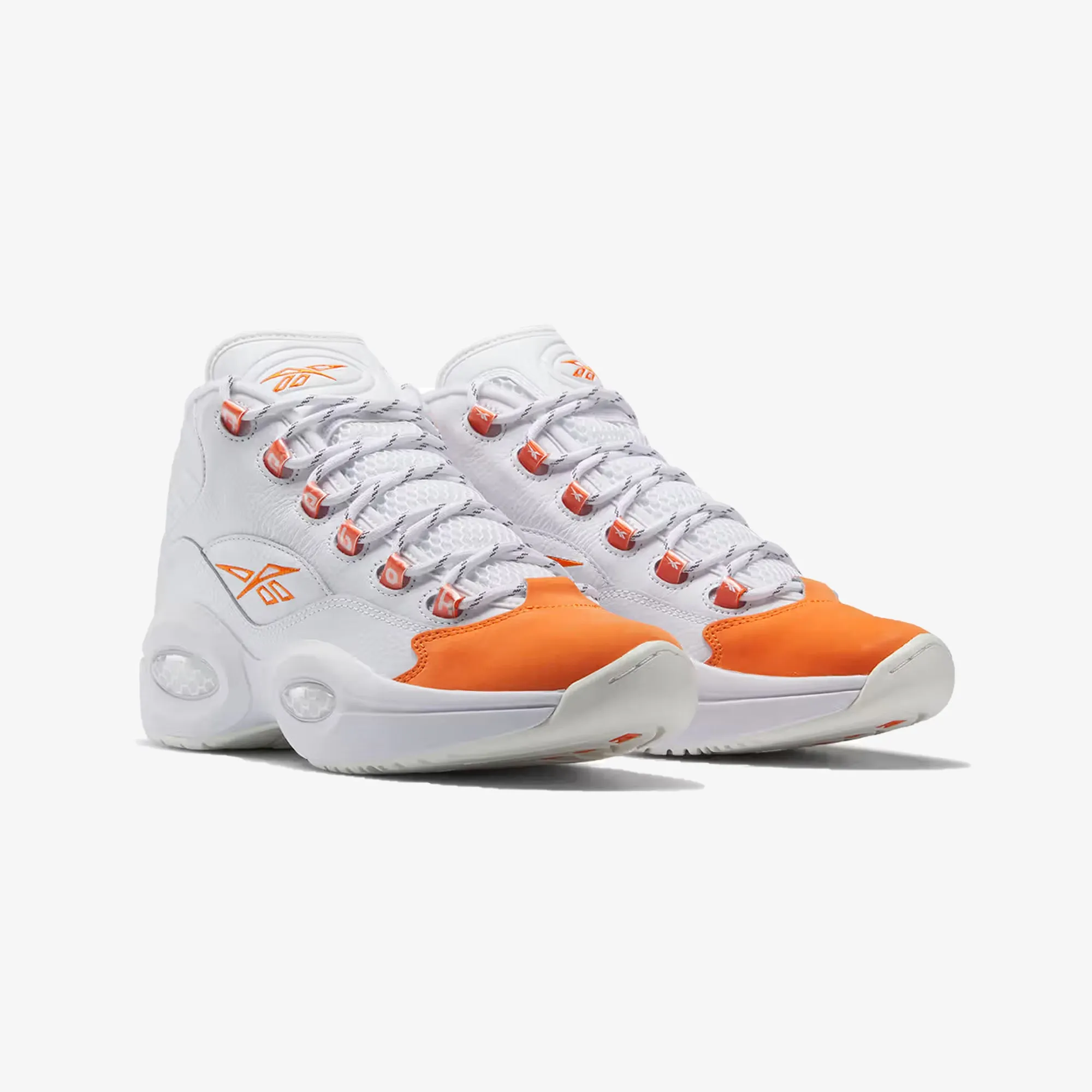 Reebok | QUESTION MID  { CLOUD WHITE/SMASH ORANGE S23-R