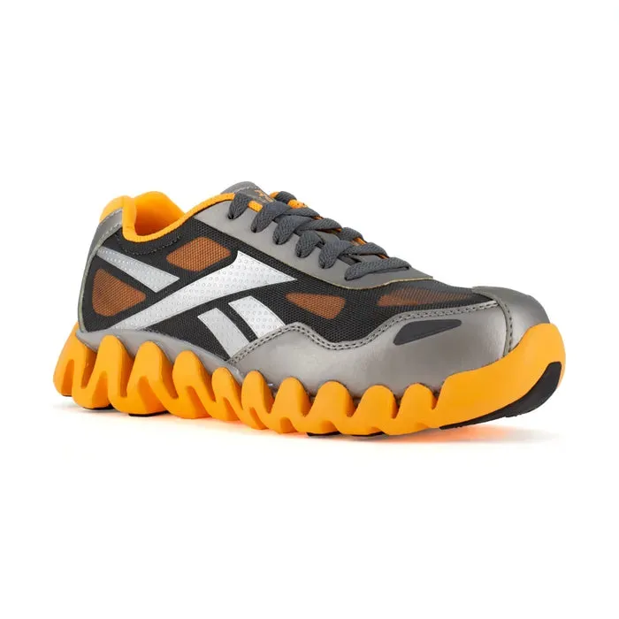 Reebok Women's Zig Pulse Safety Comp Toe Shoes - Silver/Orange-RB322