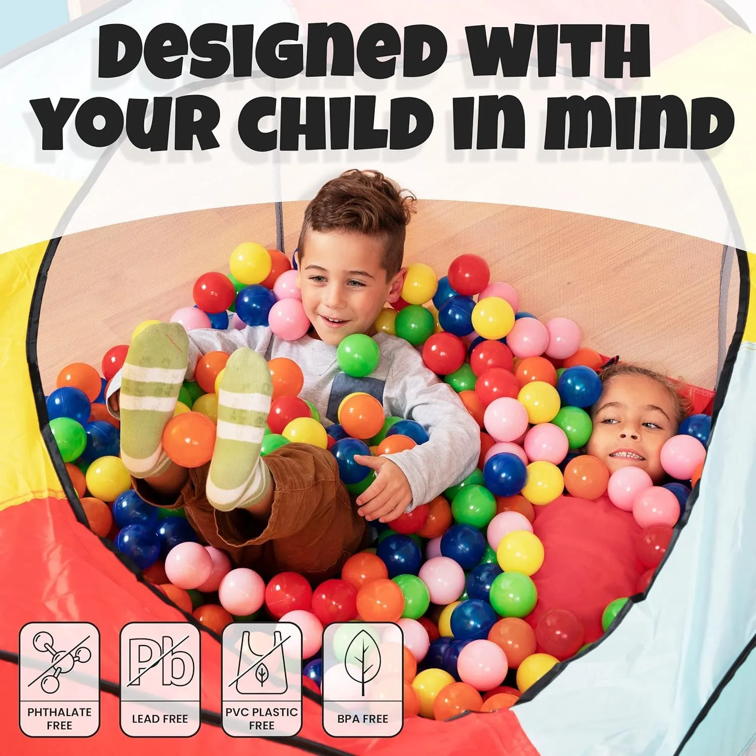 REZNOR 8 cm Soft and Child-Friendly Multi-Colored Play Pool Balls – 11 Vibrant, Engaging, and Easy-to-Hold Plastic Balls Designed for Kids with Gentle Edges, Set of 100