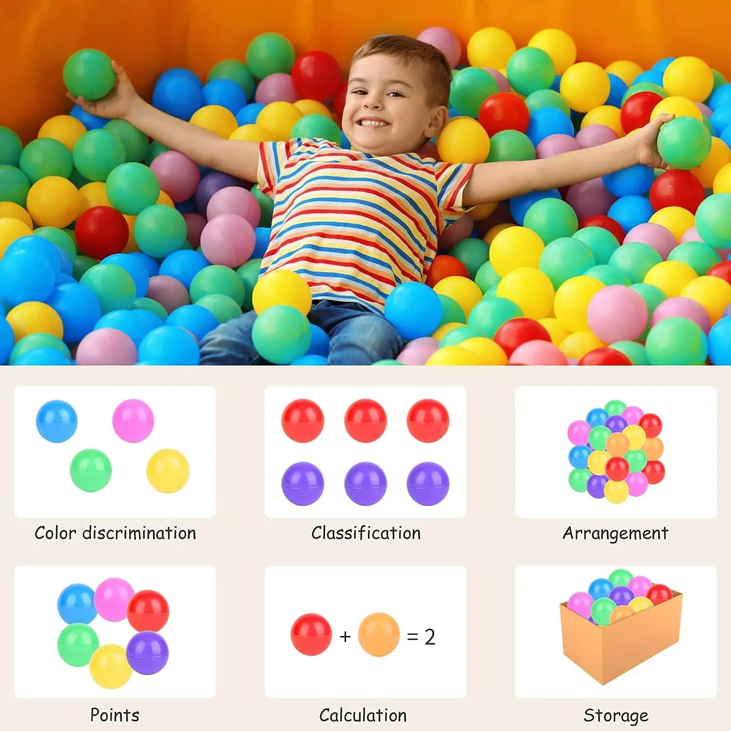 REZNOR 8 cm Soft and Child-Friendly Multi-Colored Play Pool Balls – 11 Vibrant, Engaging, and Easy-to-Hold Plastic Balls Designed for Kids with Gentle Edges, Set of 100