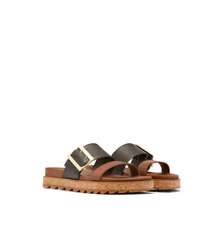 Roaming Buckle Women's Leather Slide Sandal - Velvet Tan