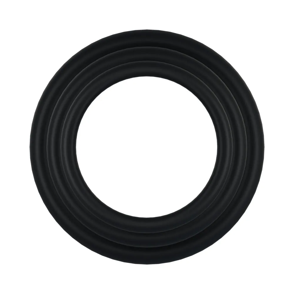 Rock Solid Tri-Pack Rubber Gasket (1.25in, 1.5in, 2in) Black