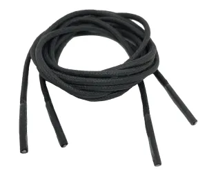 Round Waxed Dark Grey Cotton Shoe Boot Laces - 2mm wide