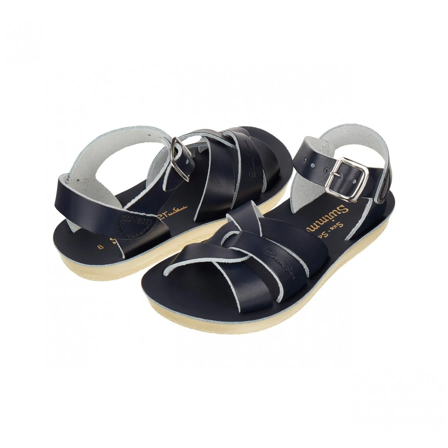 Salt-Water Swimmer Childrens Navy Leather Sandals