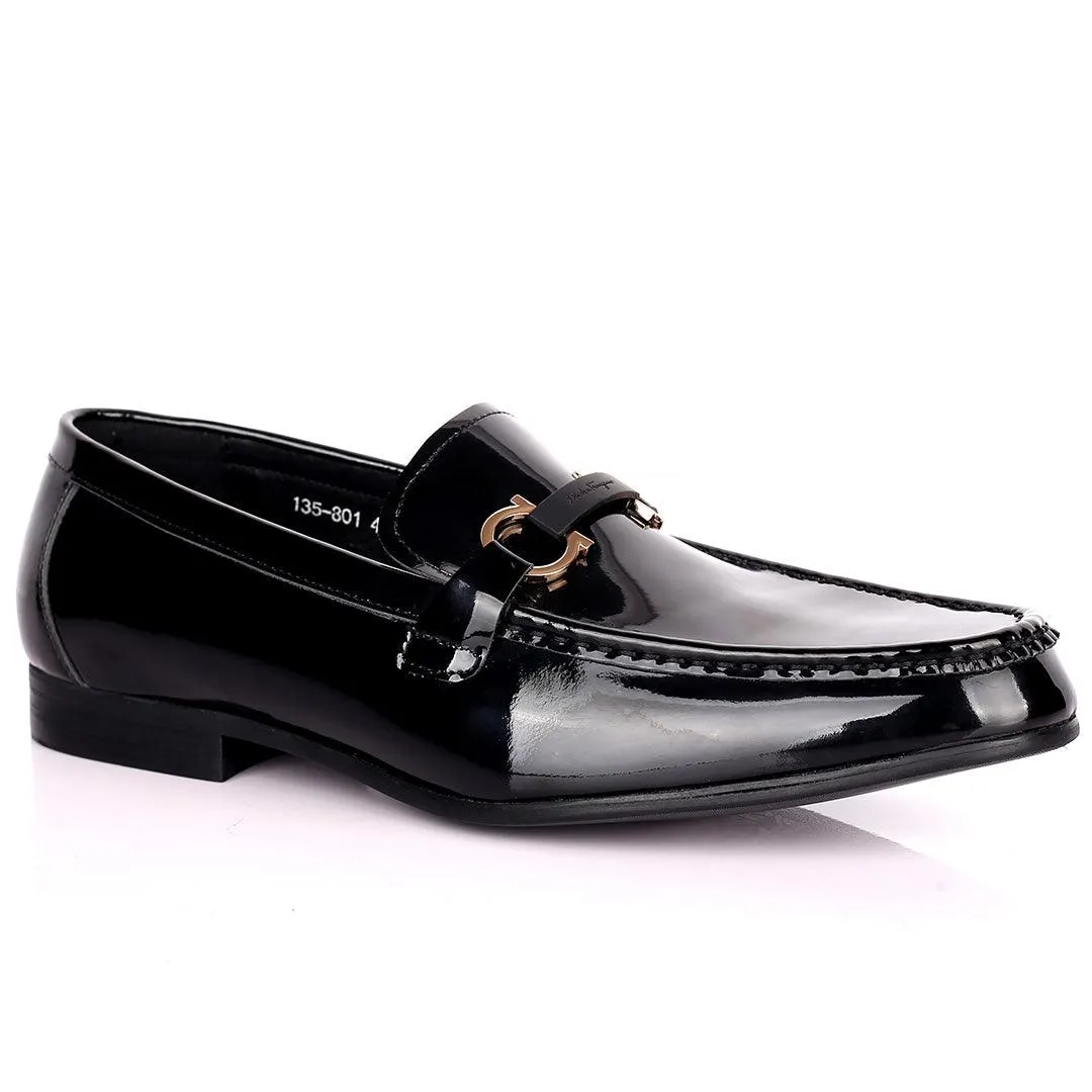 SF Classic Patent Leather Men's Shoe Parigi Logo