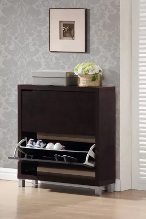 Simms Dark Brown Modern Shoe Cabinet