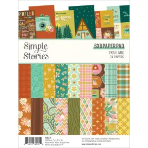 Simple Stories Double-Sided Paper Pad 6"X8" 24pack Trail Mix*