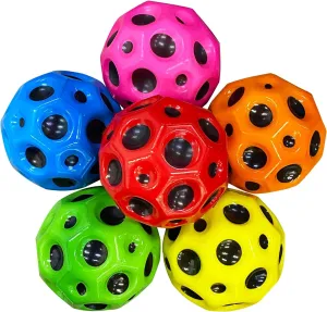 SIRTERIQ Moon Ball Bouncy Coral Ball Anti Stress Ball (Pack of 6 - Multicolor)