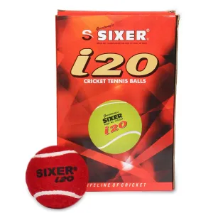 SIXER i20 Heavy Weight Rubber Cricket Tennis Balls Pack of 12 (Maroon)