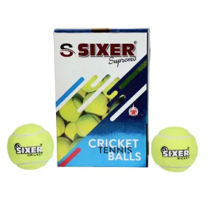 SIXER Superemo Light Weight Rubber Cricket Tennis Balls Pack of 12 (Yellow)