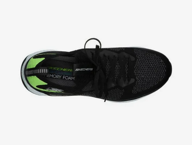 Skechers scarpa da ginnastica da uomo Solar Fuse Valedge 52757 BKLM nero-verde lime