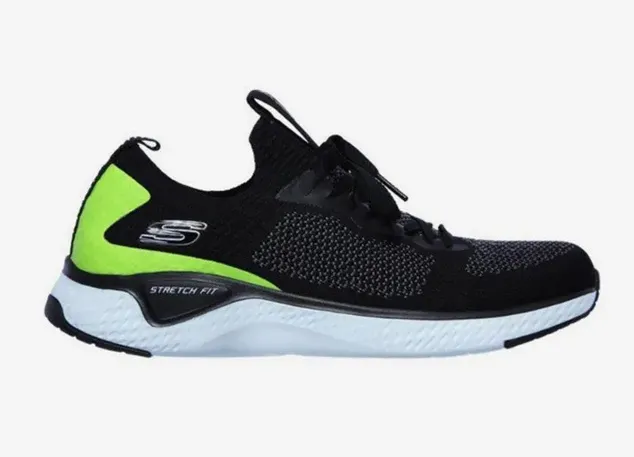 Skechers scarpa da ginnastica da uomo Solar Fuse Valedge 52757 BKLM nero-verde lime