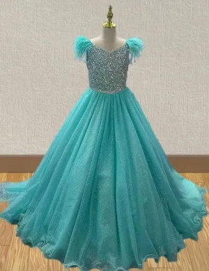 Sparkly Beaded Bodice Princess Stunning Evening Gown