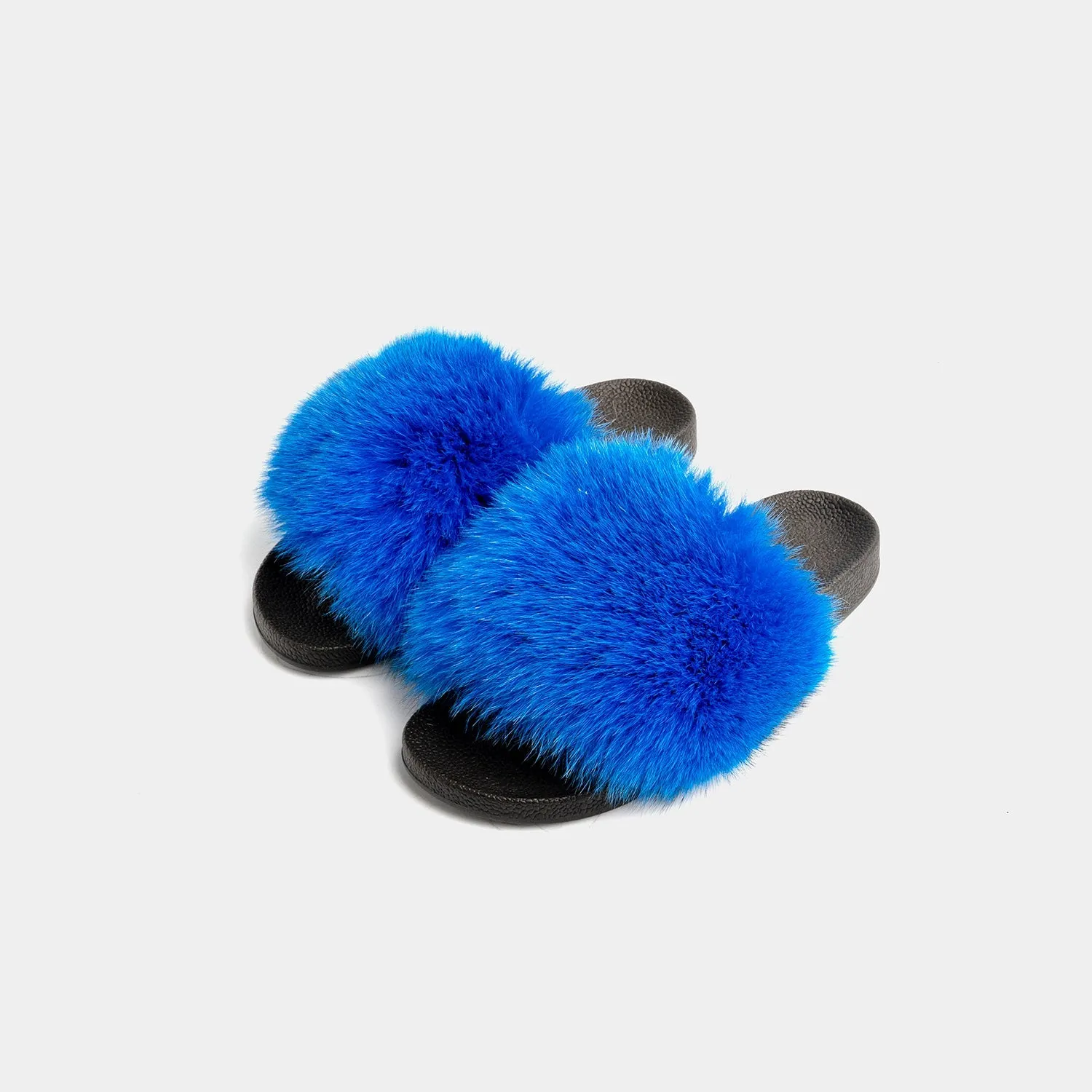 St. Moritz-Slipper With Blue Fox Fur