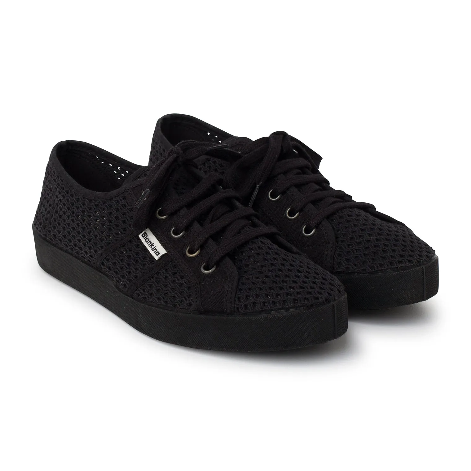 St. Tropez Breathable Cotton Mesh Sneakers - Black