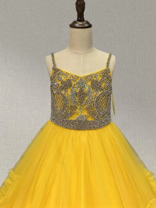 Stunning Yellow Pagant Gown For Princess of America Fageant