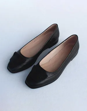 Summer Square Head Comfortable Leather Flats