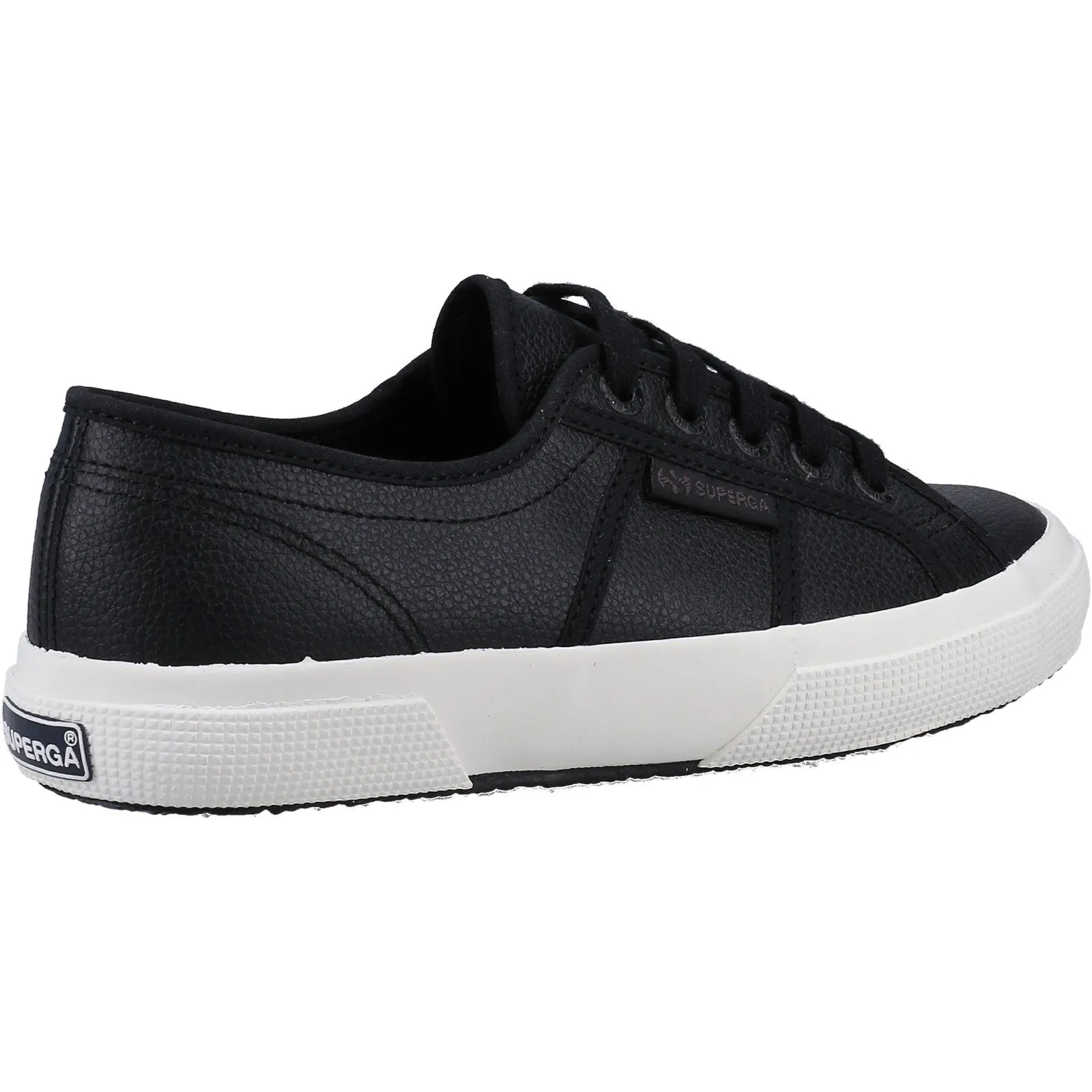 Superga Womens 2750 Tumbled Leather Trainers - Black