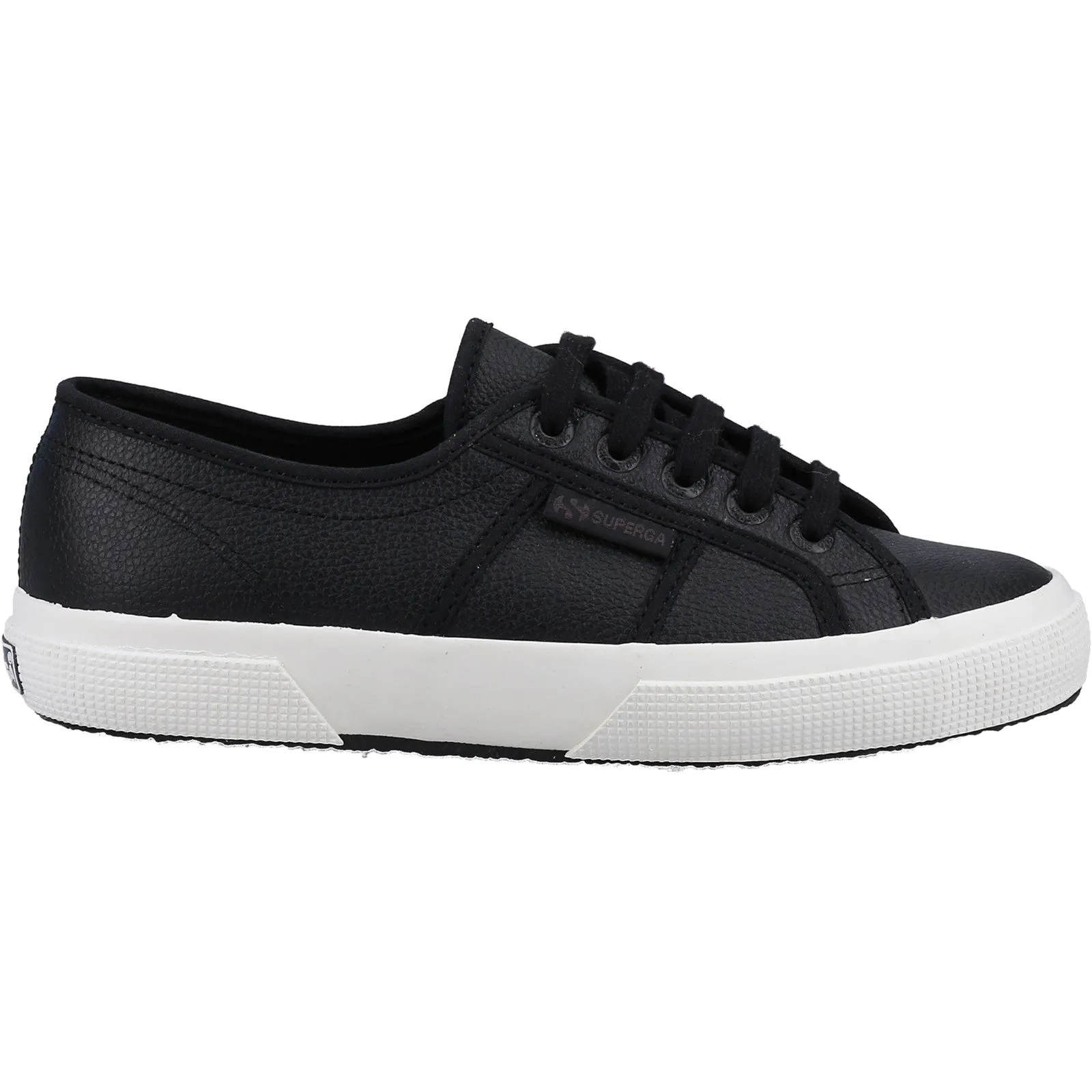 Superga Womens 2750 Tumbled Leather Trainers - Black