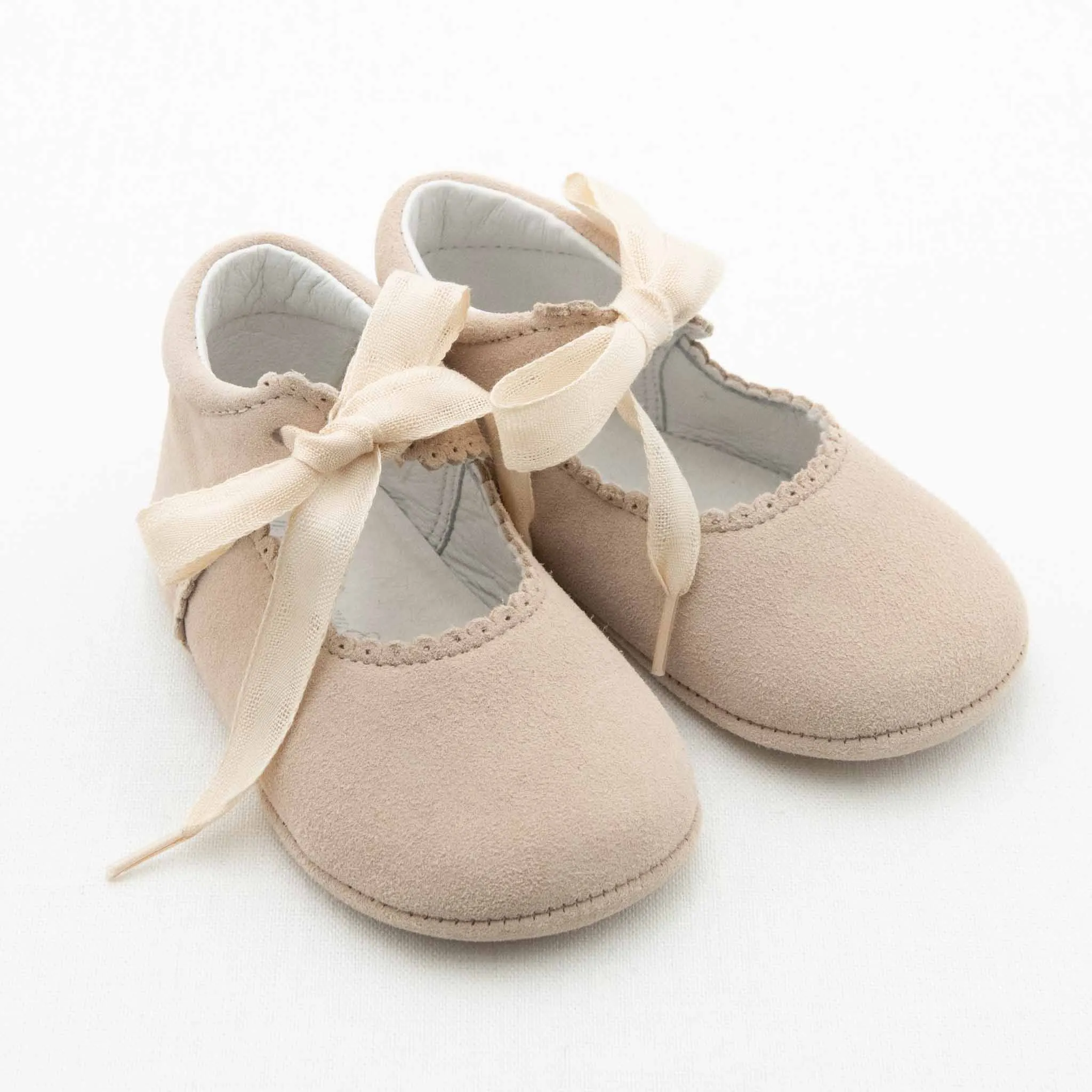 Tan Suede Tie Mary Janes