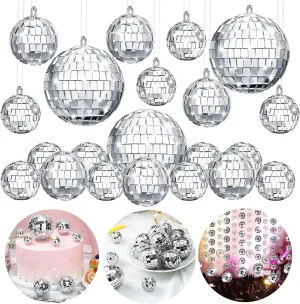 The Decor Affair Radiant Revival: 15-Piece Disco Ball Mirror Combo - Assorted Sizes for Mesmerizing Visuals