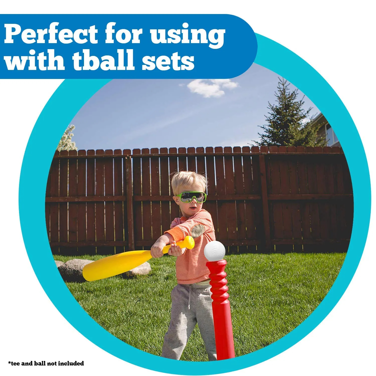 Toddler & Little Kids Big Barrel Plastic T Ball Baseball Bat | Durable, Lightweight