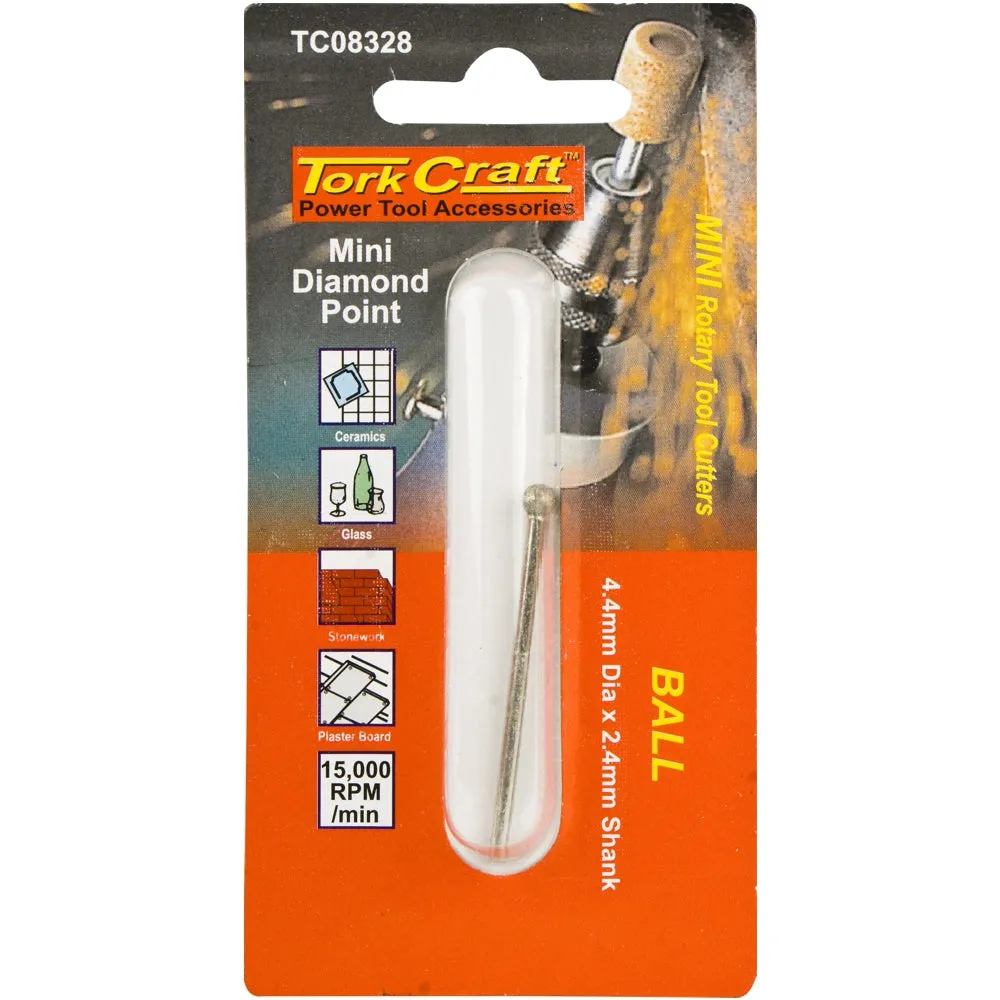 Tork Craft | Mini Diamond Ball Point 4,4mm Ball 2,4mm Shank