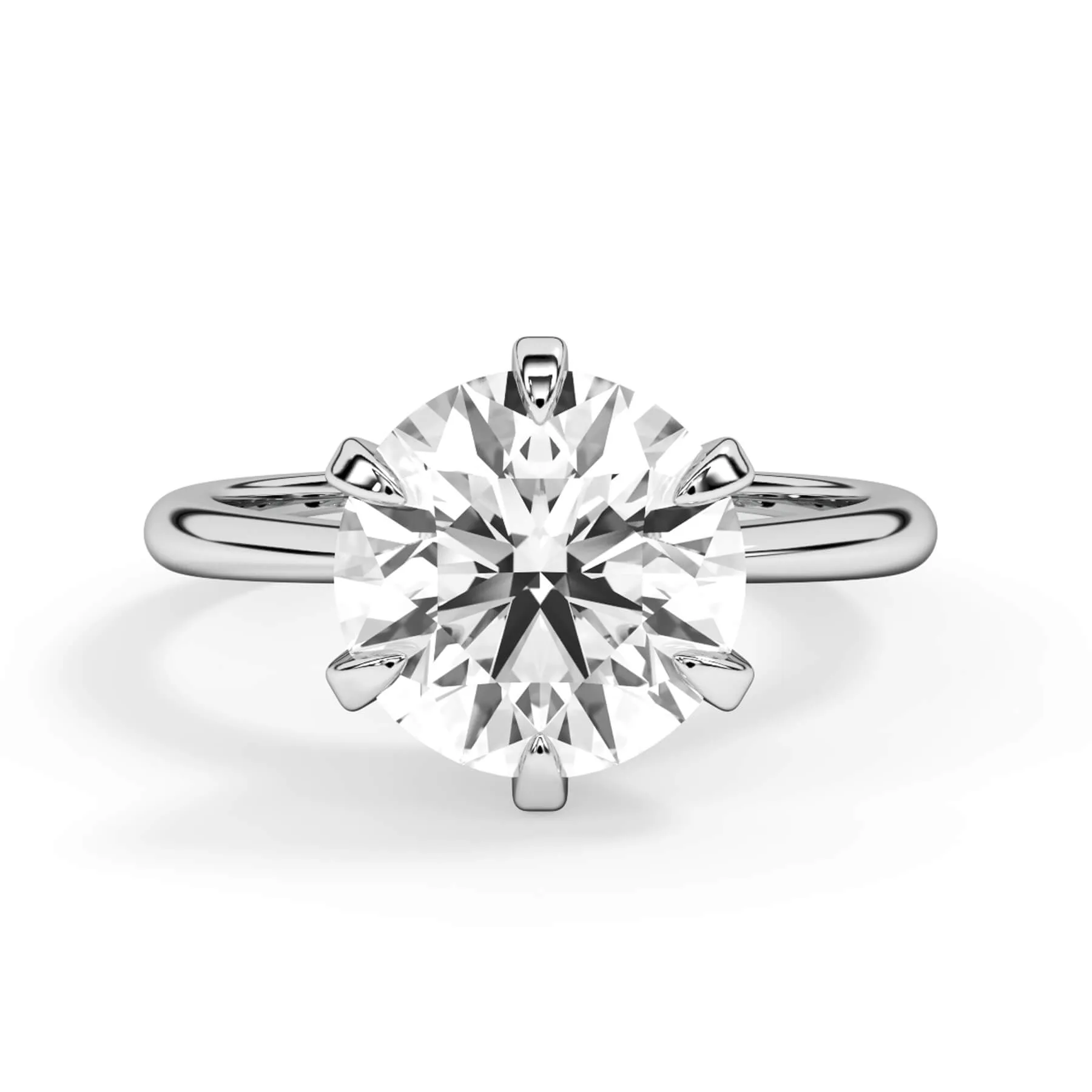 Traditional 6 Prong Solitaire Engagement Ring Setting