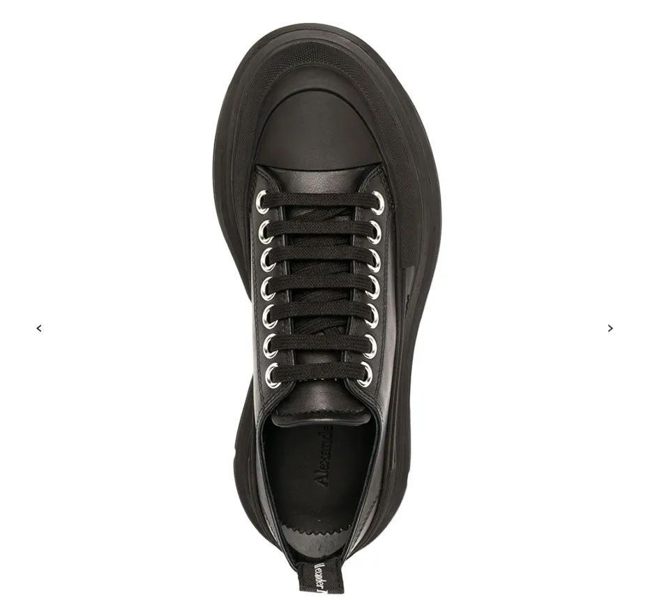 Tread Slick Leather Sneaker, Black