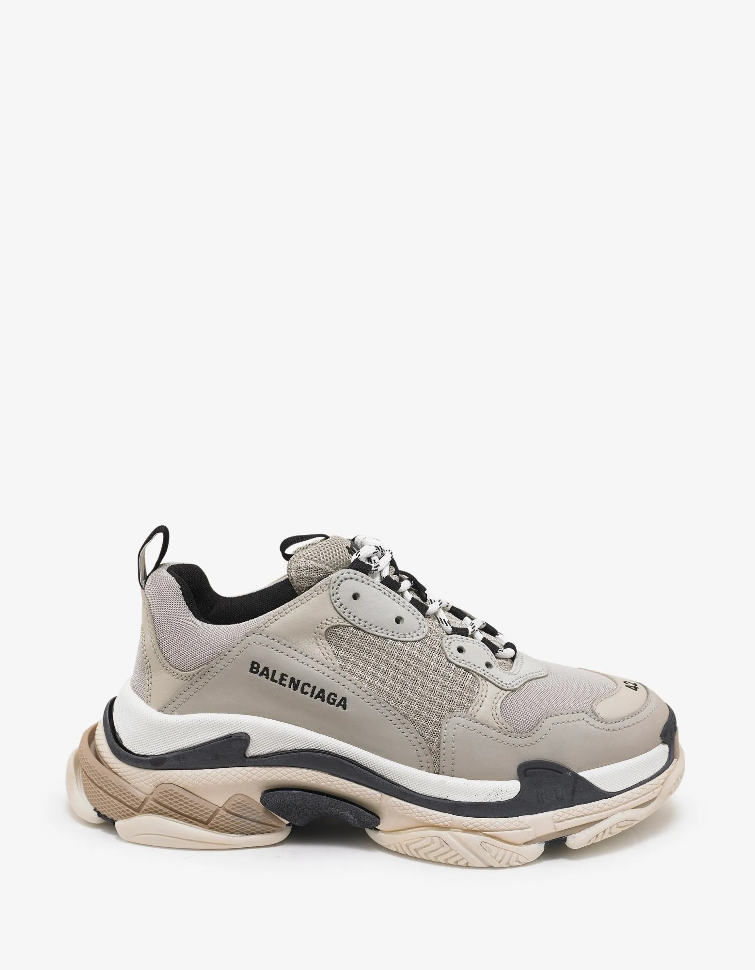 Triple S Beige & Black Trainers