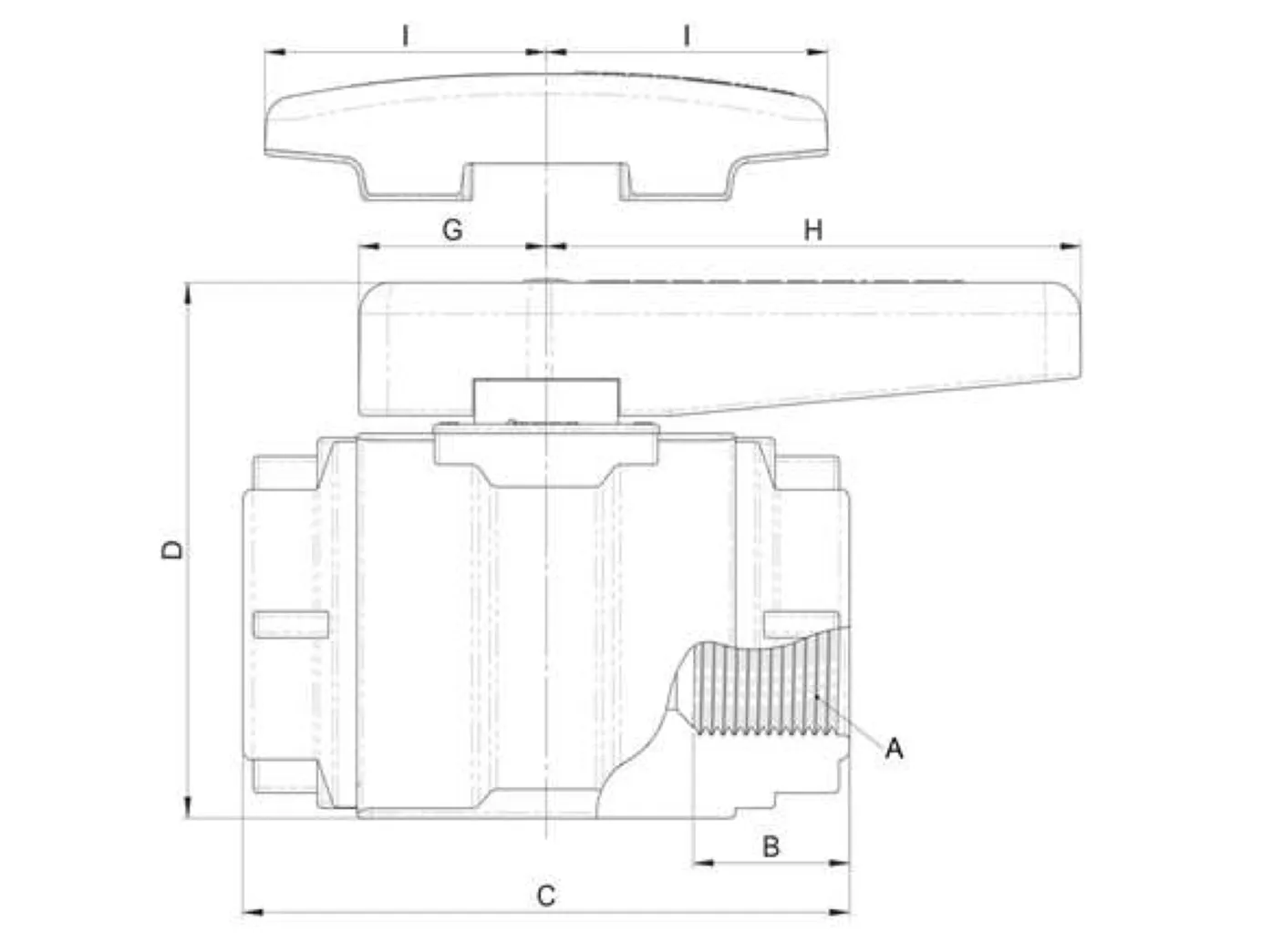 TruDesign Ball Valve BSP Black ( Seacocks) - 6 Sizes